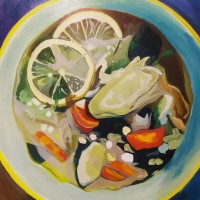Nida Fatima Syed, Soup, 12 x 14 inch, Oil on Board, Still life Painting, AC-NDFRZ-002